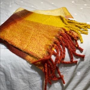 Free People NWT oversized plaid blanket scarf